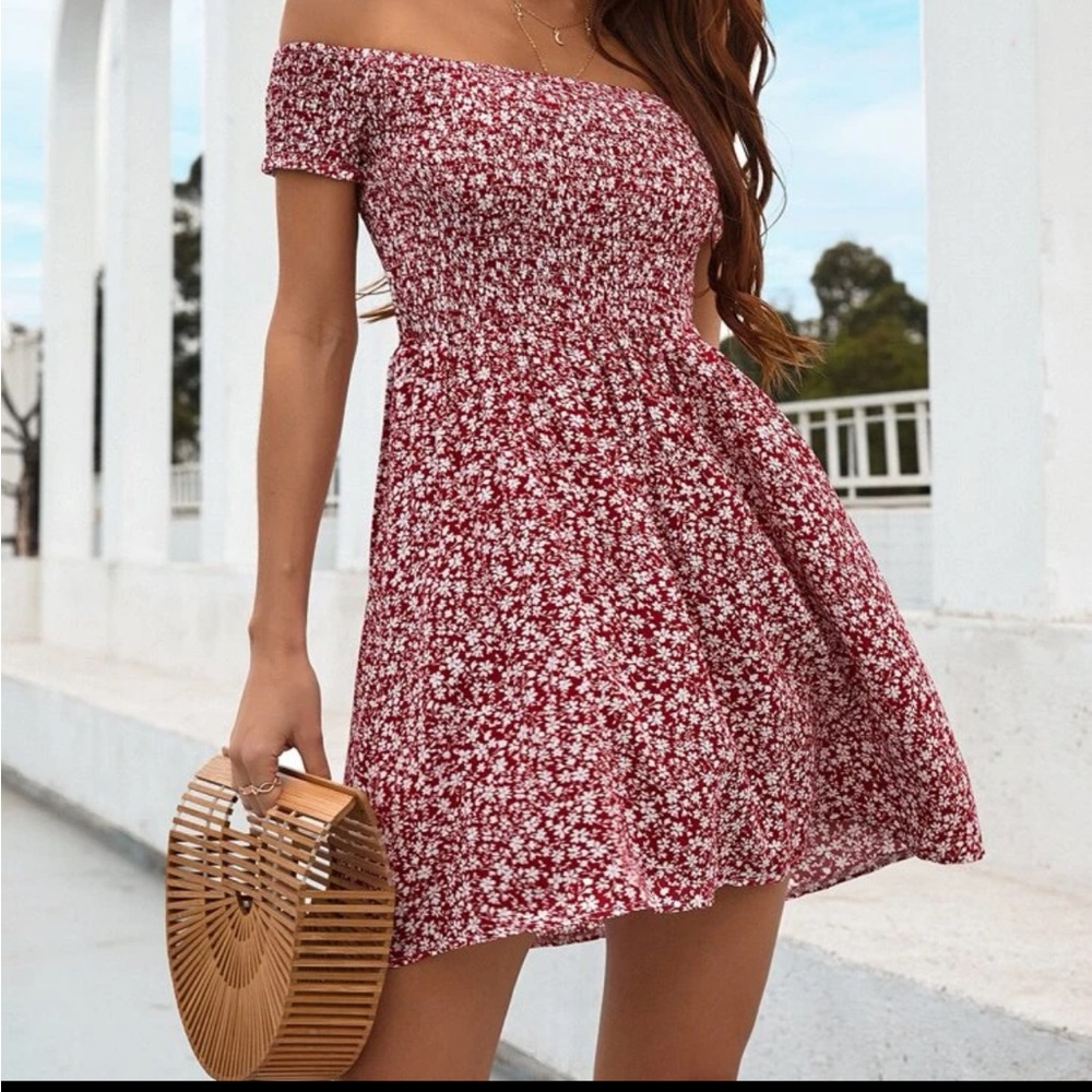 Casual red day dress